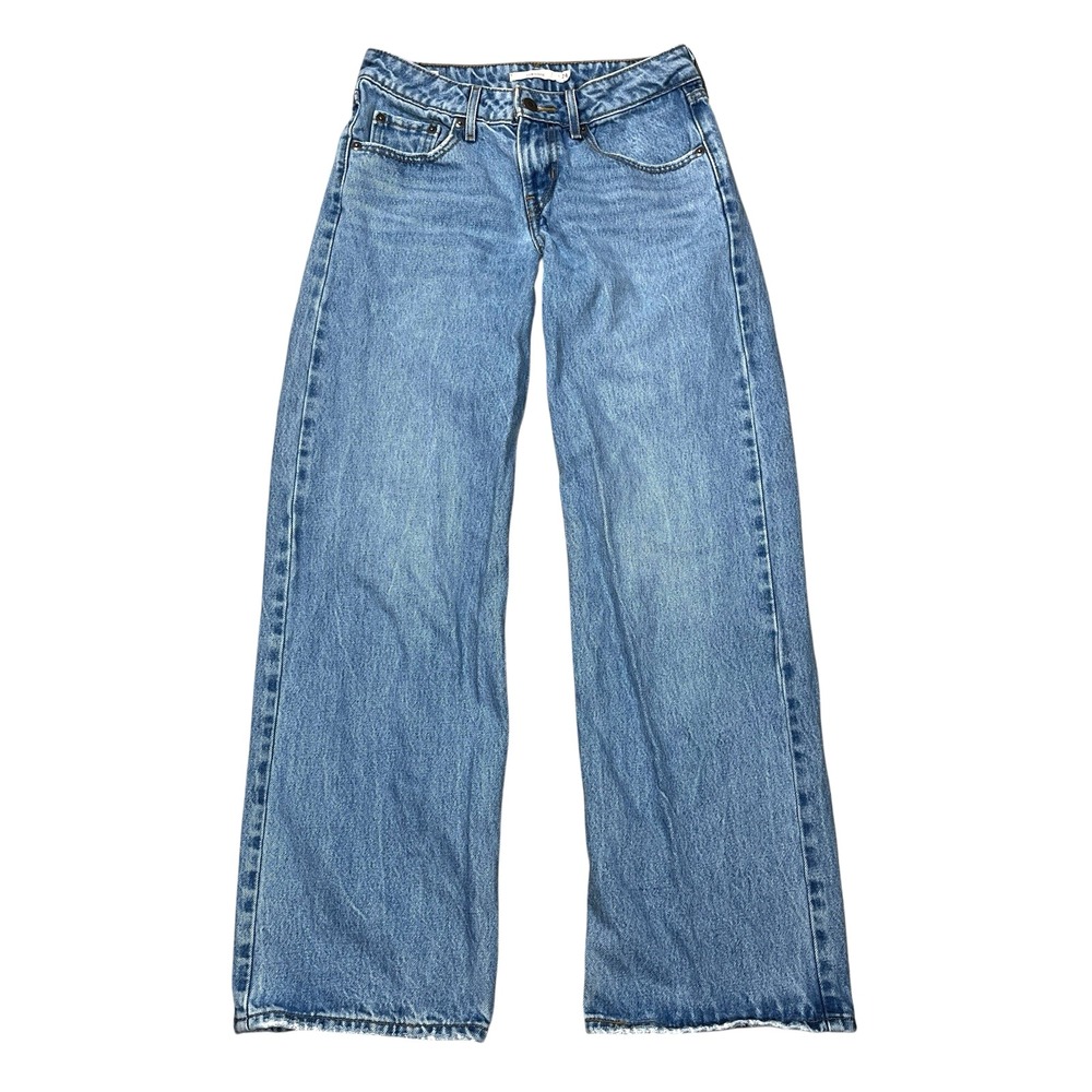 Levi's Premium Low Loose Jeans Womens 24 (Fits 26x29) Light Wash Blue Denim